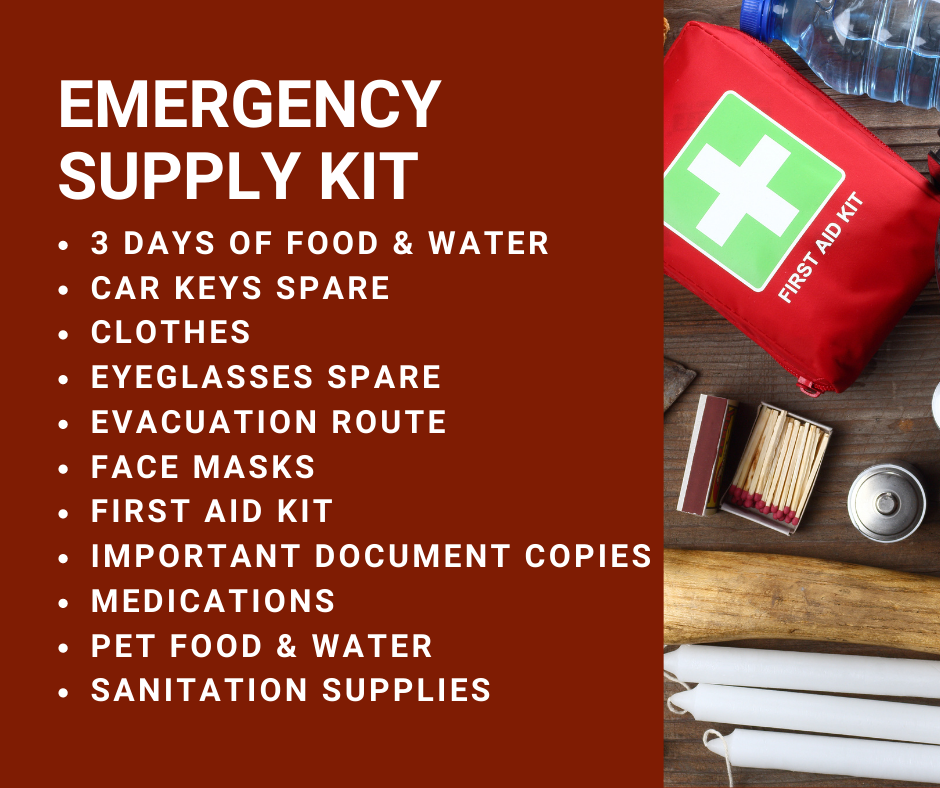 fire emergency kit supply list