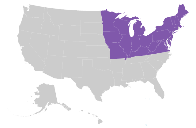 Monarch Northeast map